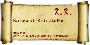 Kalocsai Krisztofer névjegykártya
