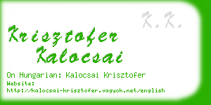 krisztofer kalocsai business card